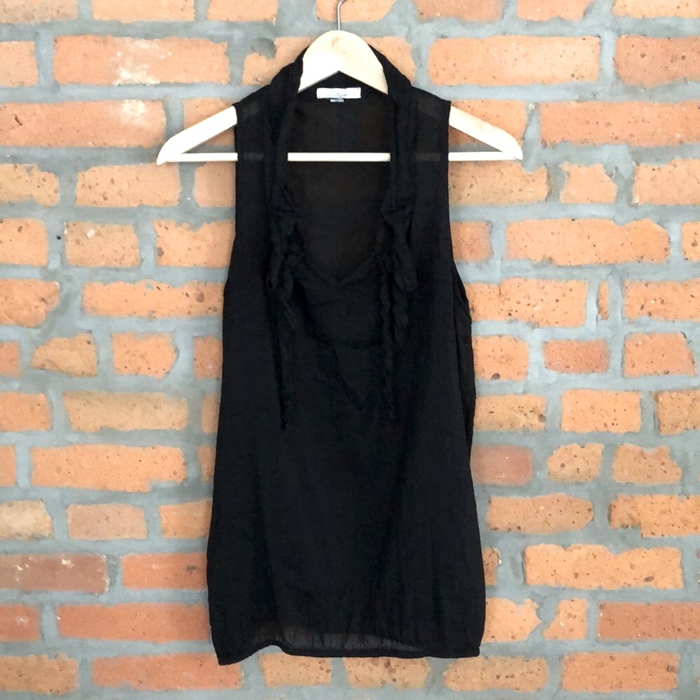 Trinity Sheer Black Sleeveless Blouse